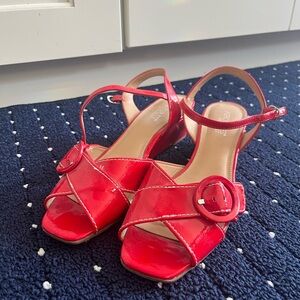 Aerosoles Patent Red Leather Wedges